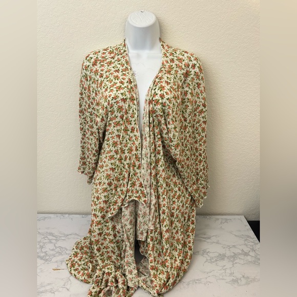 LuLaRoe Sweaters - Lularoe Kimono Size L Open Front Long Sleeve Floral Cardigan Sweater Knit